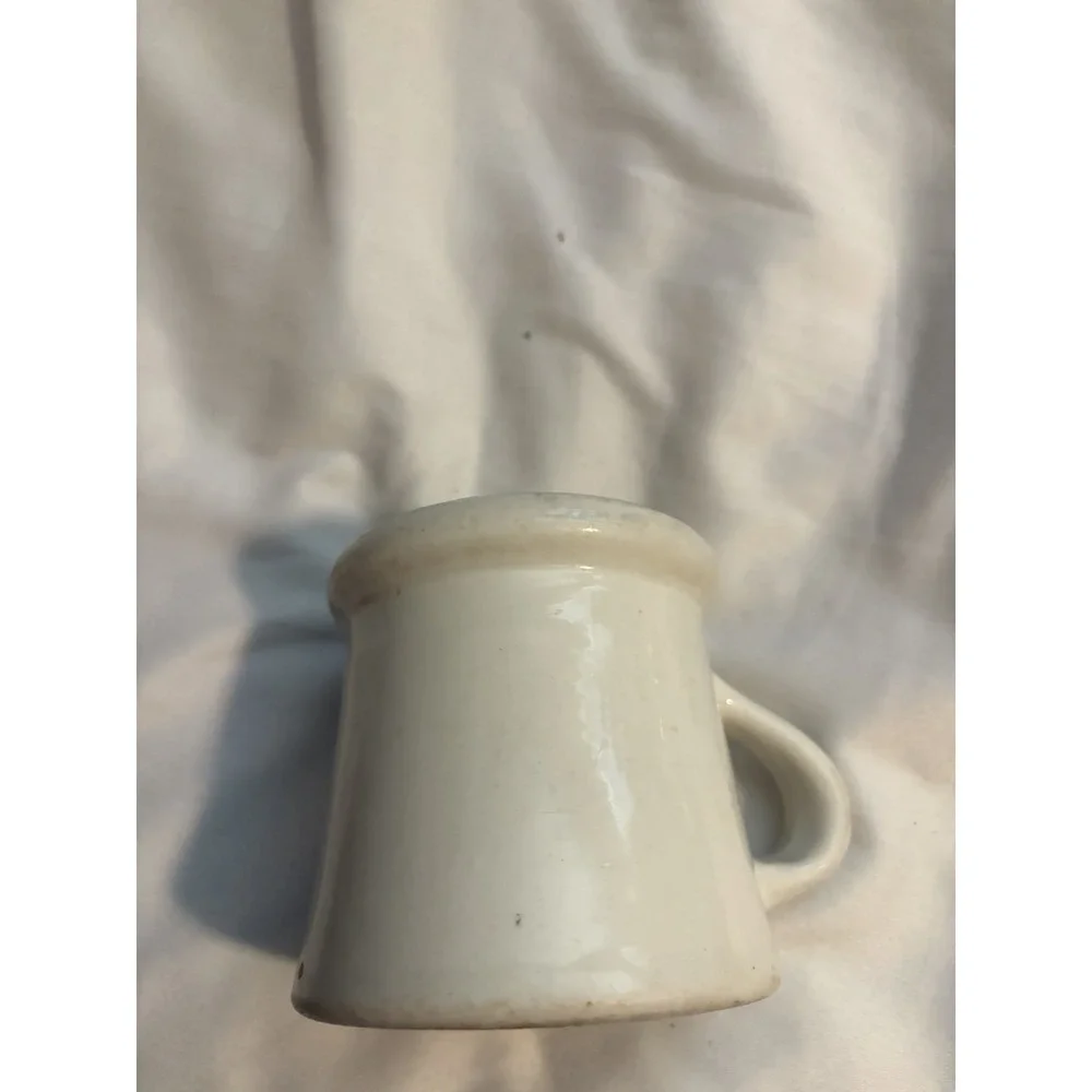 Hall China Shaving Mug Vintage Mid Century White‎ Ceramic Barber Cup 3.5in